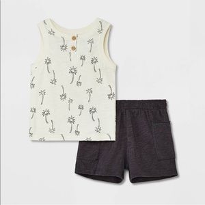 Grayson Mini Palm Tree Henley Tank and Bottom short set 0-3 Target